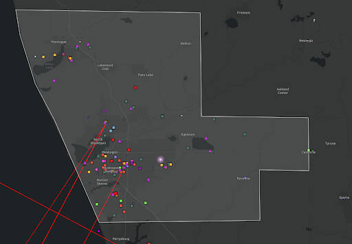 This map categorizes Muskegon County Facilities Tested for PFAS Exposure by Type (EPA). It also contains Michigan Publicly Owned Treatment Works with PFAS Data (EGLE), and Michigan PFAS Sites and Area Of Interest (MPART).